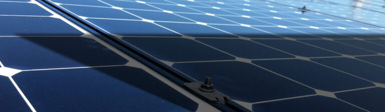 Closeup shot of solar panels