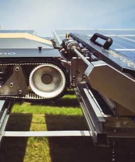 Solar Cleaning Robot moving across gap between solar panels