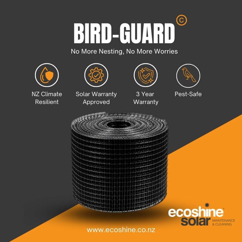 Eco Shine Solar Bird Guard mesh roll used to prevent birds nesting under solar panels
