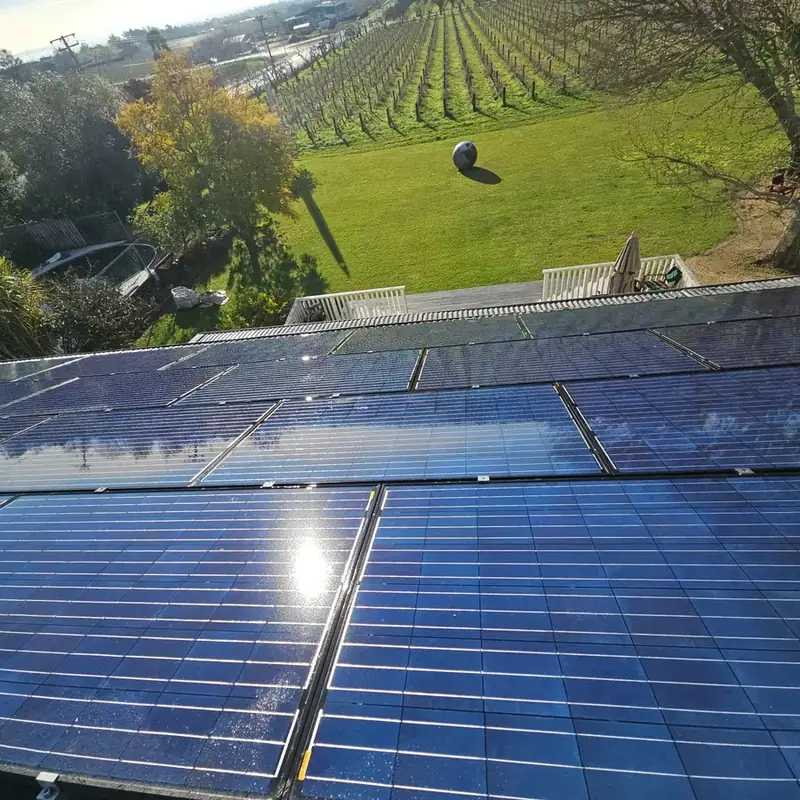 The same solar panels in Havelock North after an Eco Shine Solar clean