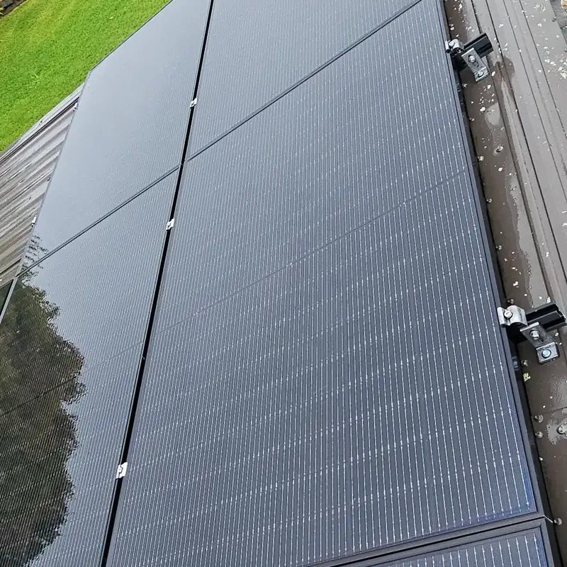 The same solar panels in Wainui after an Eco Shine Solar clean