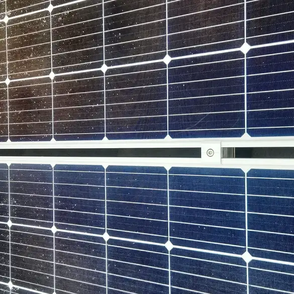 Solar panels in Ōmokoroa before cleaning: light dust speckled across the cells