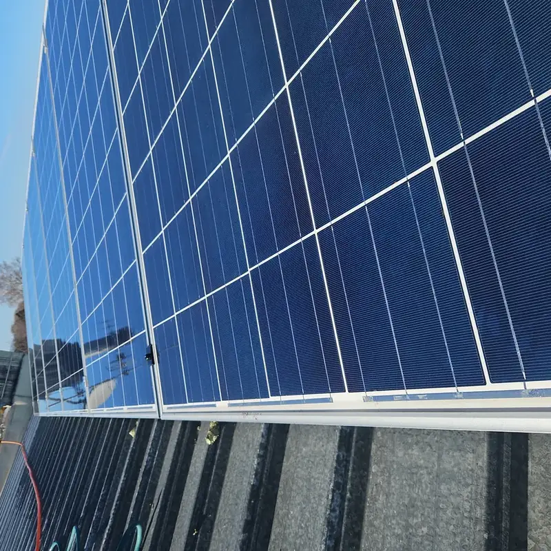 The same solar panels in Akina after an Eco Shine Solar clean