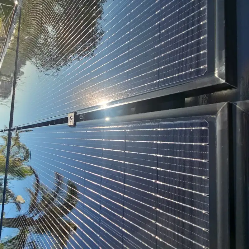 The same solar panels in Puketapu after an Eco Shine Solar clean